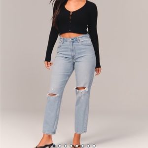 Abercrombie & Fitch curve love The Mom High Rise jeans 26 regular length